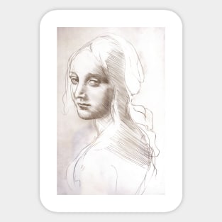 Leonardo da Vinci - Head of an Angel Sticker